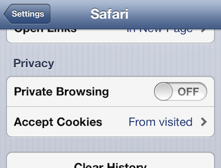 Disable private browsing