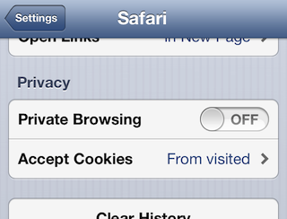 How to disable private browsing on iphone 5s